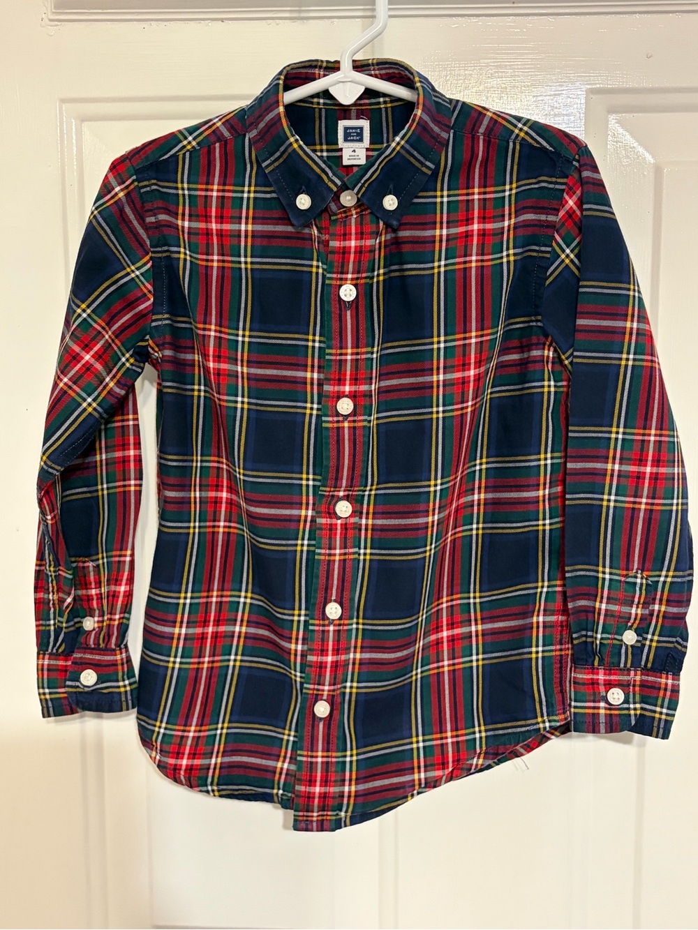 Janie and Jack Plaid Button Down Shirt Perfect Christmas Holidays Pictures Boy 4